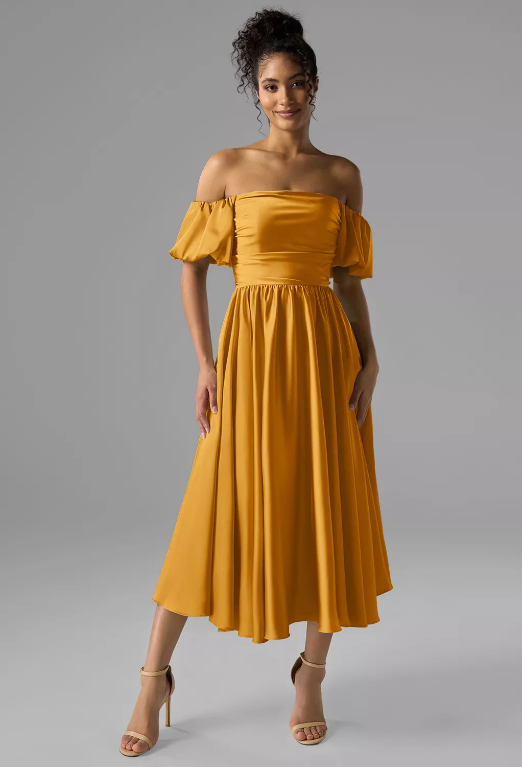 AW Kye Mango  Cocktail Wedding Guest Dresses